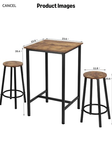 Pcs bar table set with - table, 2