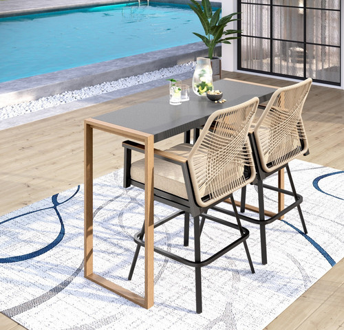 Piece outdoor bar set wicker - set,