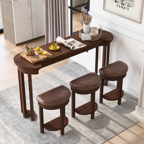 Piece bar table set with3 - bar, pu